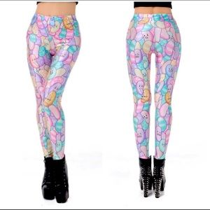 BlackMilk Size L Jelly Beans Colorful Toasties Full Length Leggings Fleece Lined
